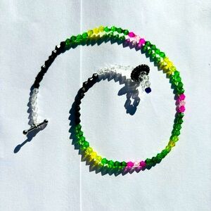 🆕 OOAK Crystal Style Faceted Bead Choker Necklace or Wrap Bracelet / Anklet